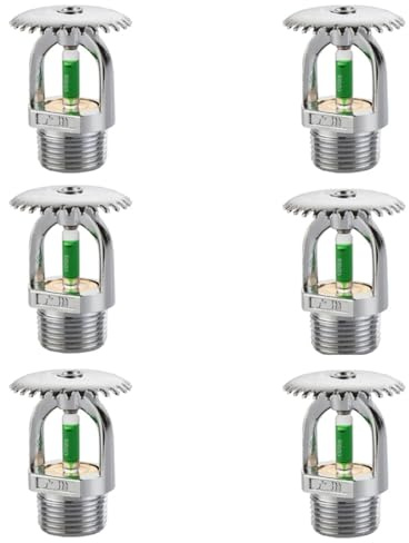 Wuyangcun Feuer-Sprinklerköpfe, aufrecht, 6 Stück, 1,27 cm Gewinde, 93 °C, schnelle Reaktion, zertifizierte Sicherheit für Küche, Heizraum