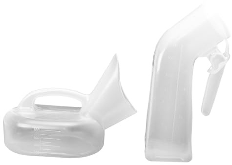 Gogogmee Lot De 2 Pots De Chambre Portables Graduation, Plastique Épais, Capacité Adaptée, Sanitaire Pratique Pour Voyage, Hôpital Et Camping, Urinoir Pour Personnes Âgées Et Patients Alités