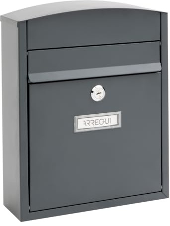 ARREGUI Compact E5735 Buzón Exterior de Acero Tamaño S (Correo DIN A5) | Buzón de Pared Pequeño | Buzón de Correo Individual | Antilluvia | Fácil de Instalar | Antracita