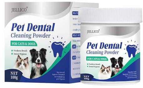 Dental Clean & Care Zahnpflege Pulver für Hunde & Katzen 100g – Effektive Zahnreinigung, gegen Mundgeruch, Zahnsteinentfernung, Dental Pulver für Hunde & Katzen, Zahnpflege Flocken für Hunde