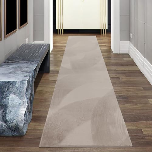 Teppich-Traum Kurzflor Teppich Modern Hasenfell-Optik Beige 80x300 cm