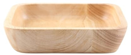 PSNKLMM Insalatiera in legno massello, piatto da dessert quadrato in rovere, servizio tavola(D 21x21x4cm)