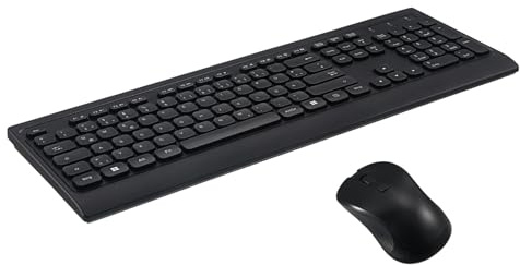 NUOBESTY Clavier sans Fil Et Souris Ergonomique Ensemble Plein Format pour Ordinateur Portable Clavier Silencieux pour Travail Ou Jeu