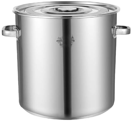 GLJTUO Olla Grande con Tapa - Olla para Sopas, Olla Honda De Acero Inoxidable Grueso De Uso Comercial para Hostelería, Olla con Revestimiento Antiadherente, Apta para Cocinas De Gas/,One Color-15L