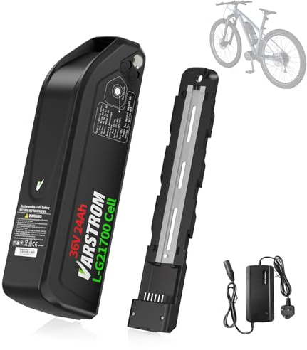 Varstrom 36V 48V 13Ah 15,6Ah 16Ah 20Ah 24Ah Batería E-Bike | Batería Lithium Downtube 36V 48V con Cargador, Compatible con Kit Conversión de Bicicleta Eléctrica Bafang AW