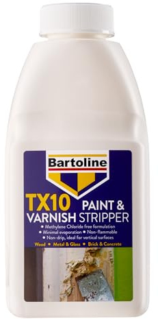 Bartoline TX10 Paint and Varnish Stripper 500ml – Extra Strong, Non-Caustic Paint Remover for Wood, Metal & More (Pack of 6)