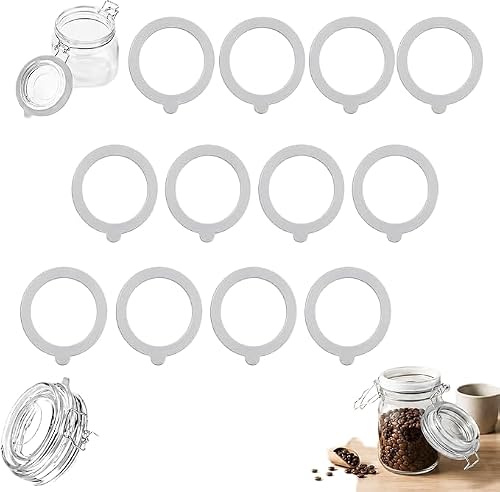12 anillos herméticos de silicona para tarros de masón, juntas de repuesto antigoteo para conservas, sellado eficaz y reutilizable para almacenar alimentos