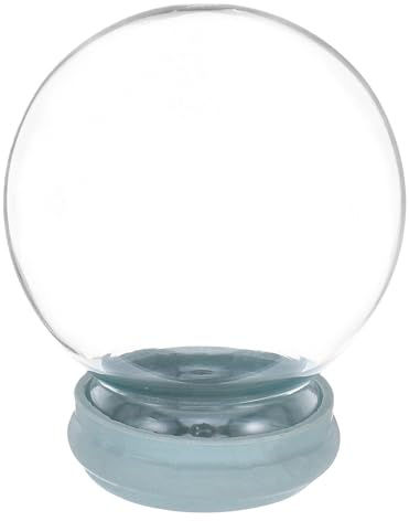 NUOBESTY Copertura in Vetro per Globo di Neve Fai da Te con Base in Gomma, Cupola Trasparente Resistente per Decorazioni Natalizie e Progetti Creativi