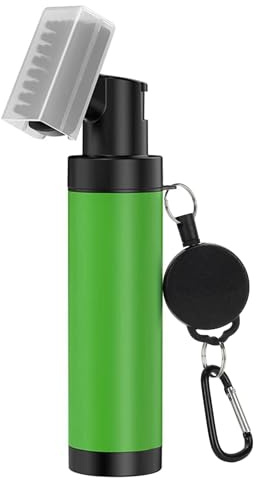Walfront Limpiador de Palos de Golf, Capacidad de 150 Ml con Cuerda Retráctil, Cepillo de Limpieza de Golf Portátil para Golfistas (Green)