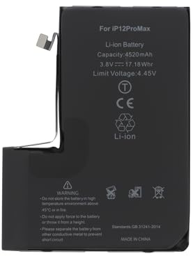 Batterie Haute Capacité Compatible pour iPhone 12/12 Mini/12 Pro/12 Pro Max (iPhone 12 Pro Max | 4520mAh)