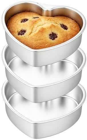 3 Pcs Heart Cake Tin Set, Cake Pan, Non-Stick Baking Pan, Aluminum, Idealfor Valentine Party Desserts, Wedding Cakes