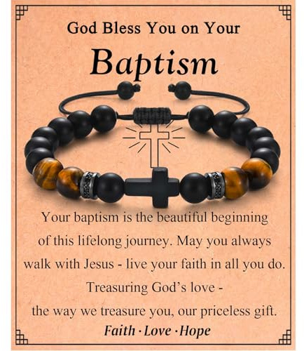 EPVID Christening Gift for Boy, Cross Bracelet | Baptism Confirmation Communion Gifts for Boys Son Nephew Grandson