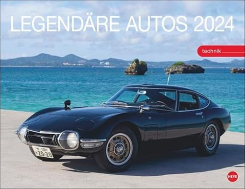 Legendäre Autos Posterkalender 2024. Exklusiver Wand-Kalender mit 12 Traumautos und Kultwagen. Hochwertiger Foto-Kalender 2024 mit Oldtimern. 44 x 34 cm.