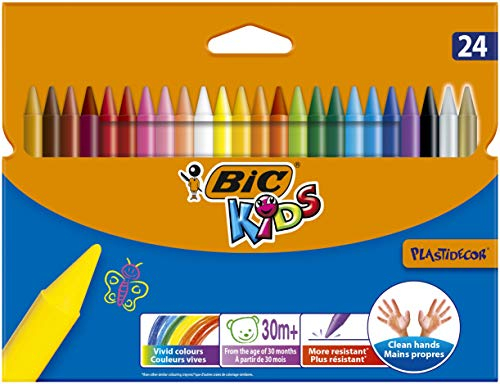BIC Kids Plastidecor Wachsmalkreiden, Gold und Silber - 24er Pack