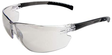 Radnor Glasses Safety Indoor/Outdoor Clear Anti-Scratch Classic Plus Unframed Charcoal Flexible Temple with Grips Wrap-Around Single Ansi Z87+ -1 Box of 12