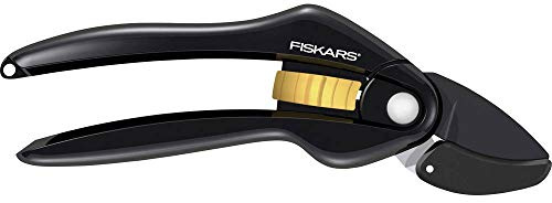 Fiskars GG111250 Forbici Single Step Incudine | Diametro di Taglio 2,2 cm, Lunghezza 20 cm, SingleStep, P25, Nero/Arancione, 1000564