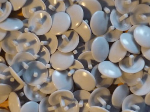 Abdeckkappen für Schrauben, 50 Stück, 15/2,5 mm, Lichtgrau, Kunststoff