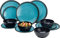 Granite Aqua Premium Plus - 12 pièces de vaisselle en mélamine - Accessoire de vaisselle caravane Accessoires