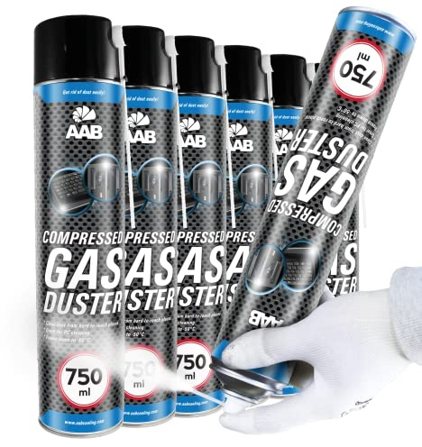 AABCOOLING Kältespray Reiniger 6 x 750ml, Druckluftspray, Icespray für Schnelles Einfrieren, Einfaches Abkühlen von Mechanischen und Elektronik Teilen, Eisspray, Kühlspray, Kühler, -50°C