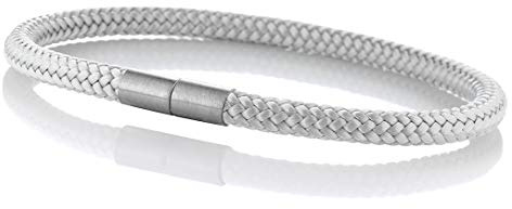 Maritimes Seemannsgarn Segeltau Armband Föhr grau 4mm, Ohne Verschluss, XL - Gelenkumfang von 18 cm bis 21 cm