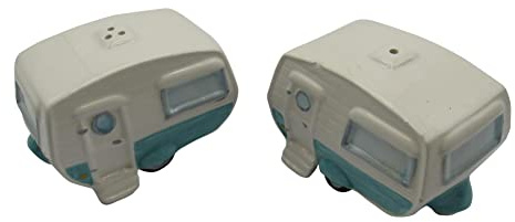 Ceramic Salt And Pepper Shakers (Caravan Pots Novelty Collectable Pottery Set Dispenser)