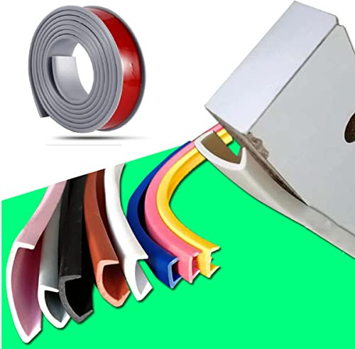 Furniture Veneer Edge Tape Edging, Kantenumleimer Selbstklebend,Umleimer,Zierleiste Selbstklebend,U-Förmig TPE Kantenumleimer für Schrankreparatur,Möbelrestaurierung und Renovierung (3m×12mm,Grau)