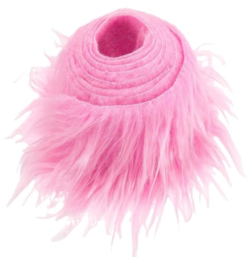 Kunstfell Band Kunstpelz Fellstoff, MUSLONG zotteligen Pelz Stoff Schnitte flauschige Pelz Patches ideal zum Basteln, Nähen, Dekorieren | Dekoband Plüsch Trim Stoffrolle, 10x150cm (Rosa)