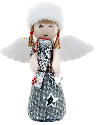 Engel Ornamente Weihnachtsengel Puppe hängende Dekorationen Weihnachtsbaum Dekorationen niedliche Engel Puppe Anhänger Weihnachten Ornamente für Weihnachten Boxsack Aufhängung Set (Grey, One Size)