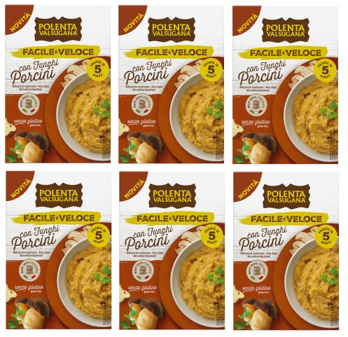 Polenta Valsugana Facile e Veloce con Funghi Porcini Préparé pour Polenta aux cèpes sans gluten en 5 minutes Prêt à 80 g