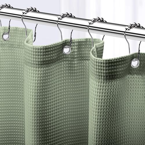NEATERIZE Cortinas De Baño - Tenda da doccia a nido d'ape per bagno, 183 x 183 cm, colore: verde salvia