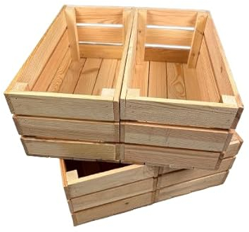 Caja rectangular de madera – Caja decorativa de madera – Juego de 4 macetas, maceta y caja de almacenamiento – 40 x 20 x 17 cm – Ideal para decoración, flores y organización