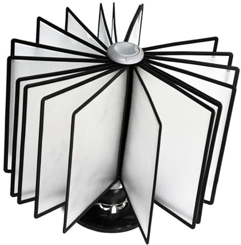 CIRONI Datei-Organizer für den Schreibtisch – drehbares Desktop-Referenzsystem, 20 doppelseitige Felder, 40 Blatt Kapazität, Desktop-Dokumentenhalter, für Büro/Heim-Anzeige und Aufbewahrung von A4-
