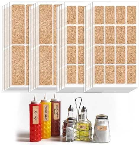 Huakaile 264 étiquettes autocollantes en bois de liège, 2 tailles, autocollants imperméables et autocollants, étiquettes rectangulaires vierges pour bouteilles en verre, récipients alimentaires, bacs