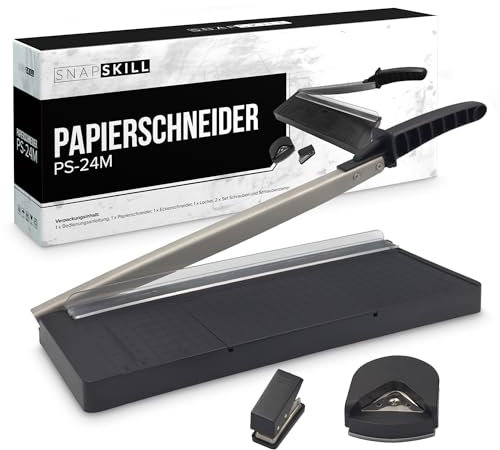 Papierschneider A4 Kompakt 34 cm | Für bis zu 8 Blätter A4-B7 (80g/m²) | Präzise Schneidemaschiene für Papier- & Bastelarbeiten | Ideal für Büro, Schule, Fotografie & Scrapbooking