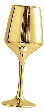 Duiaynke Wine Goblet Glass Vase Plants Holder Bud Vase Flowerpot Flower Vase Desktop Vase for Dining Room Party Bedroom Holiday Birthday Gift Home Decoration (Gold)