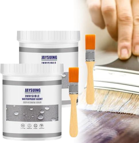 Agent Anti-Fuite Étanche, Liquide Étanchéité Transparent, Waterproof Anti-Leakage Agent, Réparation des Murs Pour Salle de Bain, Toilettes, Carrelage, Murs, Toit (Lot de 2, Environ 12m², Net: 300g)