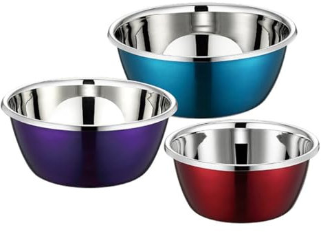 Cabilock 3-teiliges Rührschüssel-set Aus Edelstahl Ineinander Stapelbare Küchenutensilien Mehrzweck-bunte Schüsseln für Zuhause