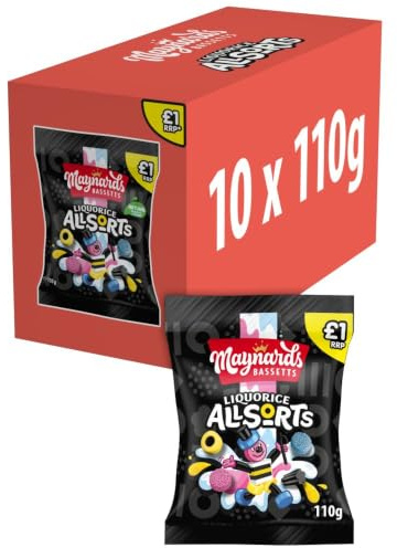 Maynards Bassetts Sweet Bags 10 x 130g (Liquorice Allsorts)