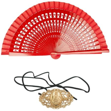 Pack abanico y porta abanico 562209 (DORADO + ROJO)