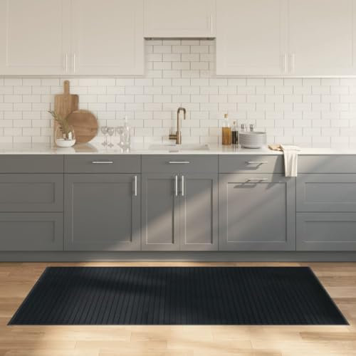 ZEYUAN Teppich Rechteckig Grau 100x200 cm Bambus, Teppich Schlafzimmer, Teppich Wohnzimmer, Carpet Bedroom, Büroteppich, Teppischwhonzimmer - 376946