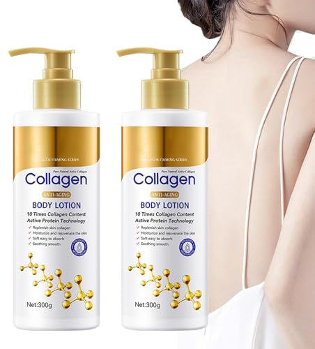 2 Pezzi Lozione per Il Corpo Al Collagene, Crema Idratante Anti-Rughe Al Collagene, Lozione Rassodante per Il Corpo per La Cura Della Pelle, Nutriente, Rassodante E Liscia per Il Corpo