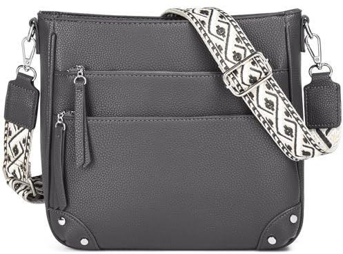 Waniki Umhängetasche Damen Mittelgroß Schultertaschen Leder PU Handtasche Für Damen Crossbody Bag Groß Tote Bag Zum Umhängen Mehrere Fächertaschen Beige
