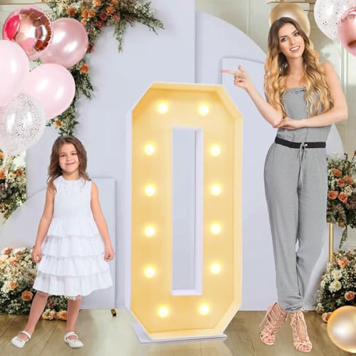 GGPL 4ft Marquee for Letters, Large Light up Letters, Multifunctional Large Marquee for Letters 4 Feet Tall for Party Decorations, Letter Balloons, Wedding Decor, Proposal Decorations (Letters O)