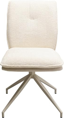 Kare Design snurrstol Hilla, vit, matrumsstol, stoppstol, 49 cm sitthöjd, 180 graders roterbar, vardagsrum, 85 x 61 x 47 cm (H/B/D)