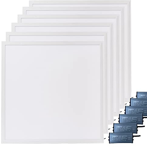 Brightex, led Panel Lights 600x600mm 48W Ceiling wall Mount Square Pure White Tiles 6500k with Driver Company Office Home 4320 Lumen (Pack of 6)