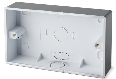 Surface Mounted Electrical pattress Box Black 2 Gang Stylish and Durable Box for Mounting Electrical Devices（1 Pack）