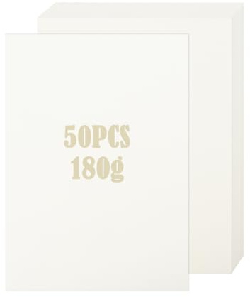 AolKee 50 Blätter A4 Kartenpapier Beige, dicke A4 Handwerkskarte für Kunst und Handwerk, Kartenbau, Einladungen, Drucker, Fotokopierer Kartenblätter, Hochzeitsbriefwaren (180gsm)