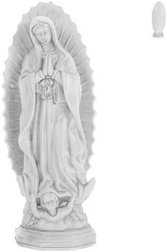 HOMSFOU Estatua De La Virgen María Figura Religiosa De Resina Decoración Religiosa para Hogar Oficina Estantería Y Repisa Tamaño 7.48 X 2.95 X 2.44 in
