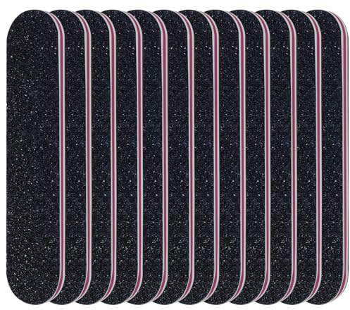 12Pcs Double Sided Emery Boards Nail Files, 100/180 Grit Nail Files | Professional Nail File for Gel Natural and Acrylic Nails, Nails Buffing Block Pet Grooming Tools Manicure Tools - 9 x 2cm