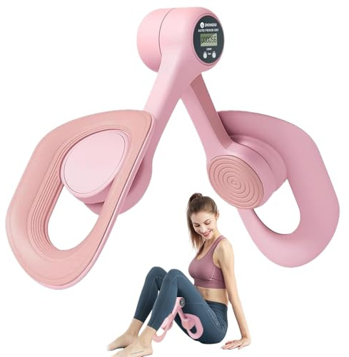 SKIKHN Lårtränare, trimmer-innerben, träningsutrustning för kvinnlig skinkor, bäckenbottentränare bentränare med digital mätare för bäckenbotten, rehabilitering efter förlossning (rosa)